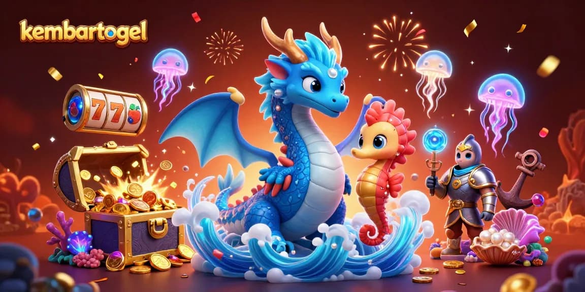 Engage in thrilling gameplay at Kembartogel with the summer sea adventure featuring a dragon and vibrant treasure.