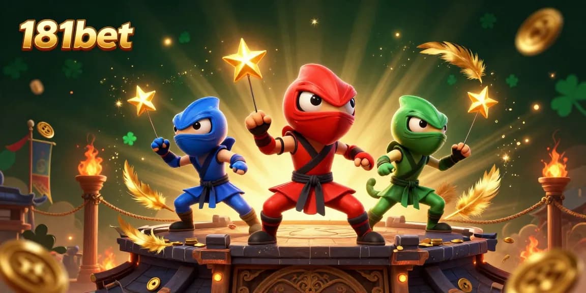 Engage with thrilling 181bet gameplay, featuring ninja chameleons in action amidst dynamic casino elements.