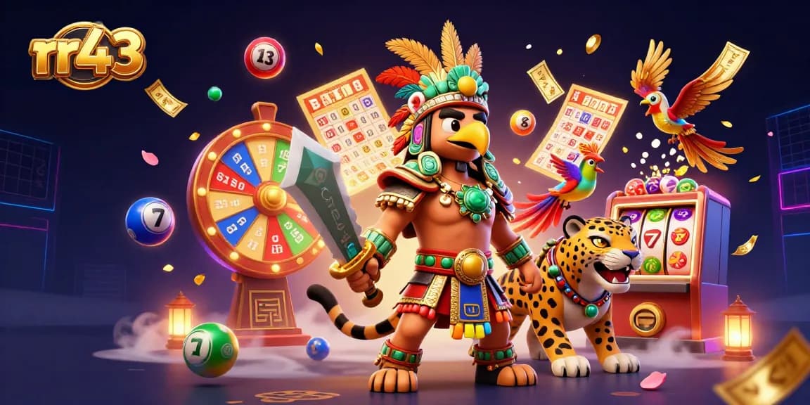 Engage with thrilling rr43 betting excitement featuring colorful lottery elements and animated characters.