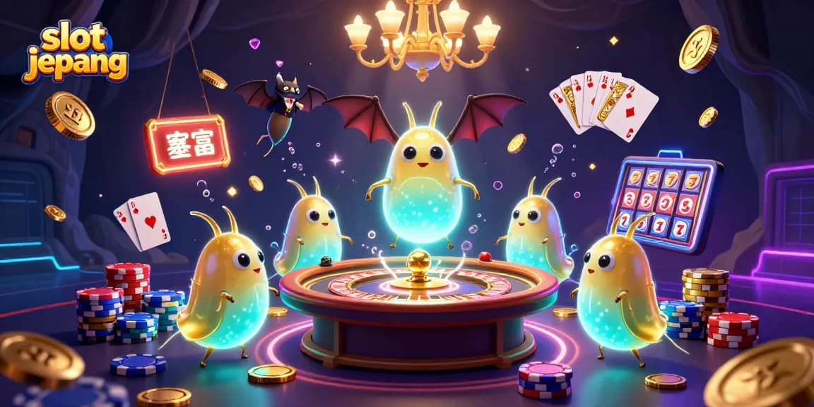 Engage with slot jepang in a vibrant casino scene filled with glowworms and dynamic gaming elements.