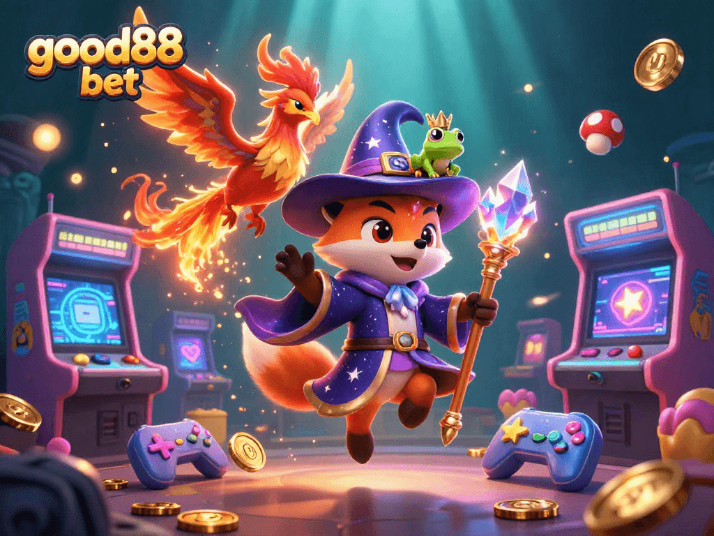 Engage with the exciting world of good88 bet through a dazzling 3D illustration featuring magical characters and captivating game elements.