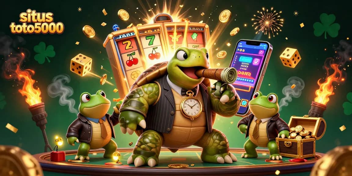Experience the excitement of situs toto5000 with cartoon characters in a rich casino scene.