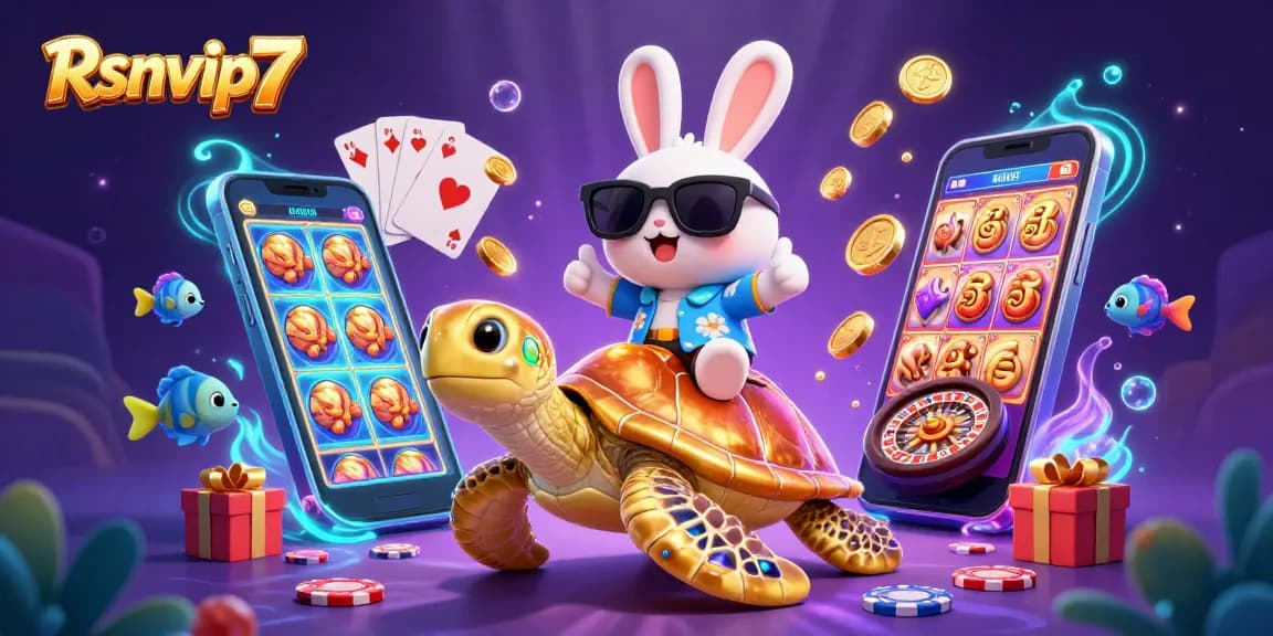 Rasakan keseruan yang mendebarkan dengan Rsnvip7 dalam ilustrasi kasino yang berwarna-warni ini yang menampilkan permainan dan hadiah.