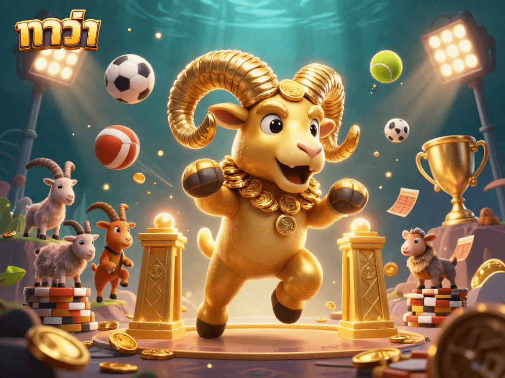 Engage in thrilling baccarat action amidst golden treasures and dynamic sports elements.