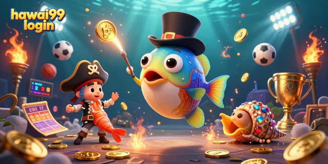 Engage in winning strategies at hawai99 login with exciting casino games amid vibrant characters and dynamic visuals.