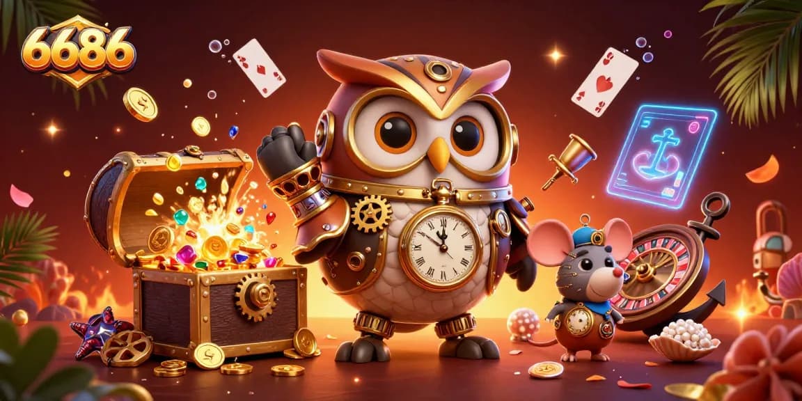 Experience thrilling games with 6686's amazing casino features, including lively roulette and colorful gems.