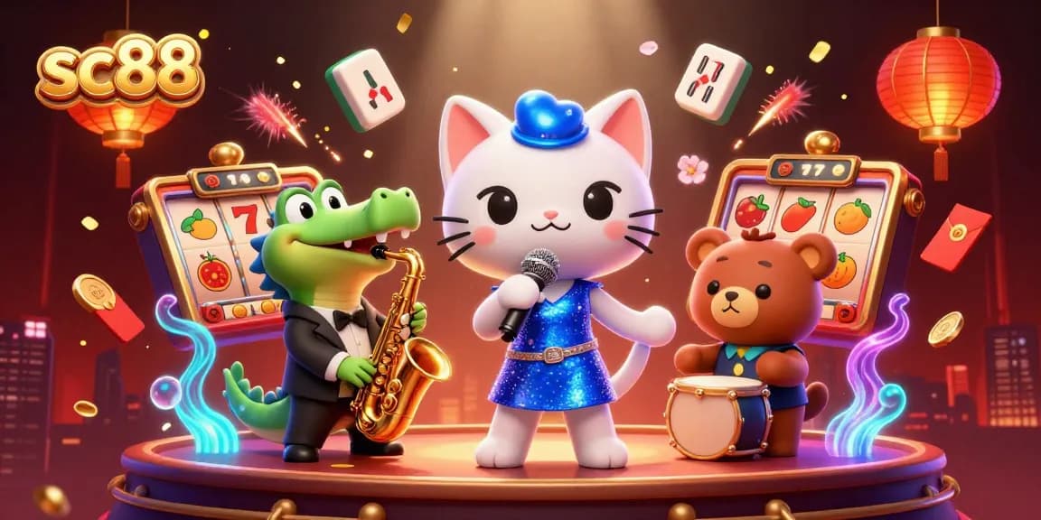 Experience the exciting world of sc88 casino games with vibrant characters and dynamic slot elements.
