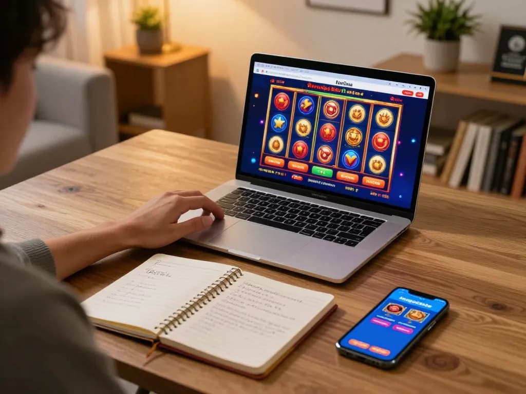 Engage in thrilling Juraganbola online gaming with a cozy at-home setup showcasing strategies and casino betting.