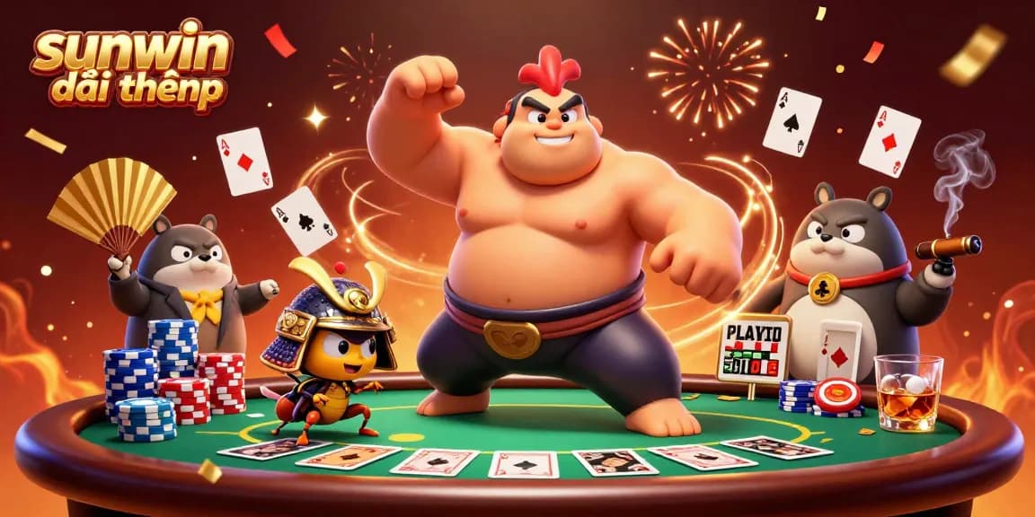 Experience sunwin đổi thưởng with fierce characters and exciting gambling elements in a vibrant casino scene.