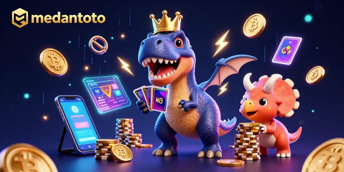Medantoto menawarkan pengalaman bermain kasino virtual dengan Dinosaurus lucu dan chip emas berkilau.