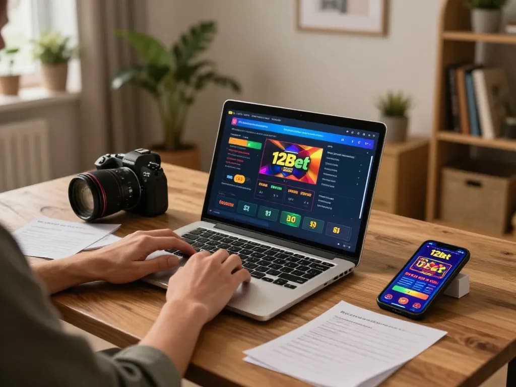 Trò chơi trực tuyến hấp dẫn với Link 12bet trên máy tính xách tay, thể hiện các tùy chọn cá cược và ghi chú chiến lược.