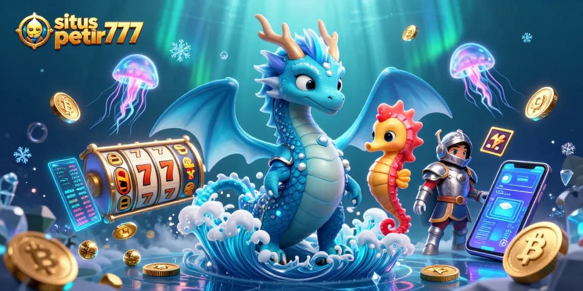 Win at situs petir777 with enchanting 3D casino illustration featuring vibrant characters and thrilling game elements.