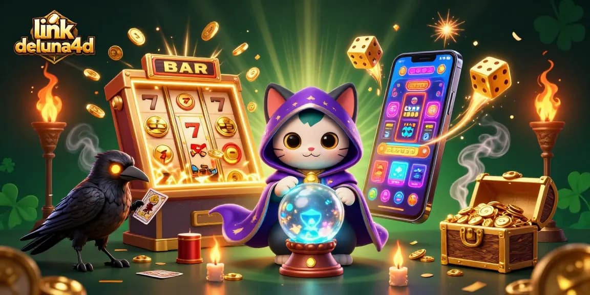 Experience thrilling wins with link deluna4d in this vibrant illustration of a mystical casino environment.