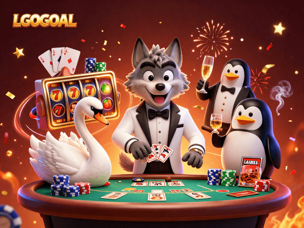 Experience LGOGOAL's exciting online casino with captivating slot games and vibrant characters.
