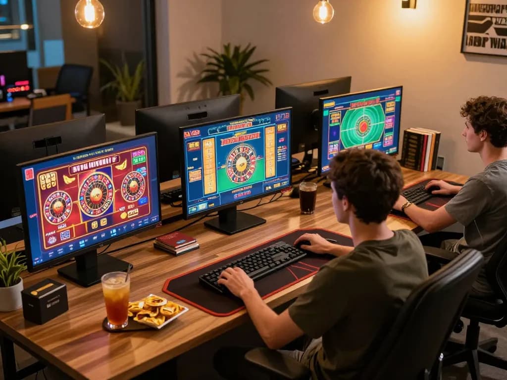 Engage in thrilling online casino gameplay with BAYI TOTO strategies on multiple screens.