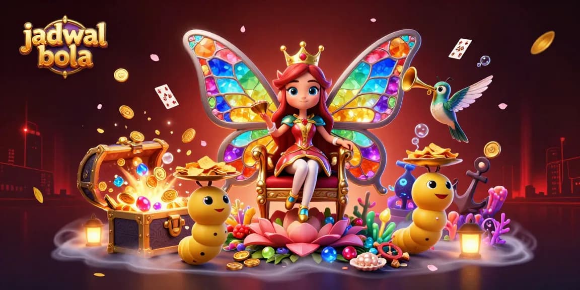 Experience the excitement of jadwal bola with a vibrant casino-themed 3D illustration.