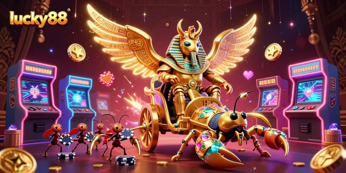 Experience winning excitement at lucky88 with a vibrant, animated casino scene illustrating gaming thrills.