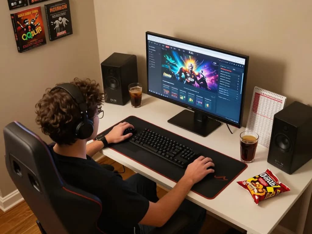 Engaging online gaming scene highlighting the qqslotjp platform with an inviting workspace setup for strategic gameplay.