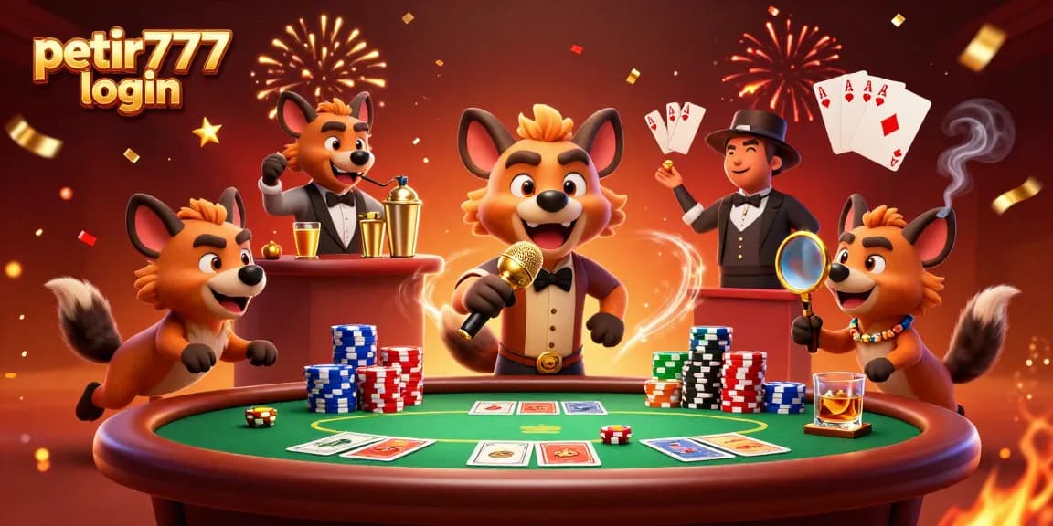 Enjoy engaging at petir777 login with lively hyenas in a vibrant casino atmosphere.