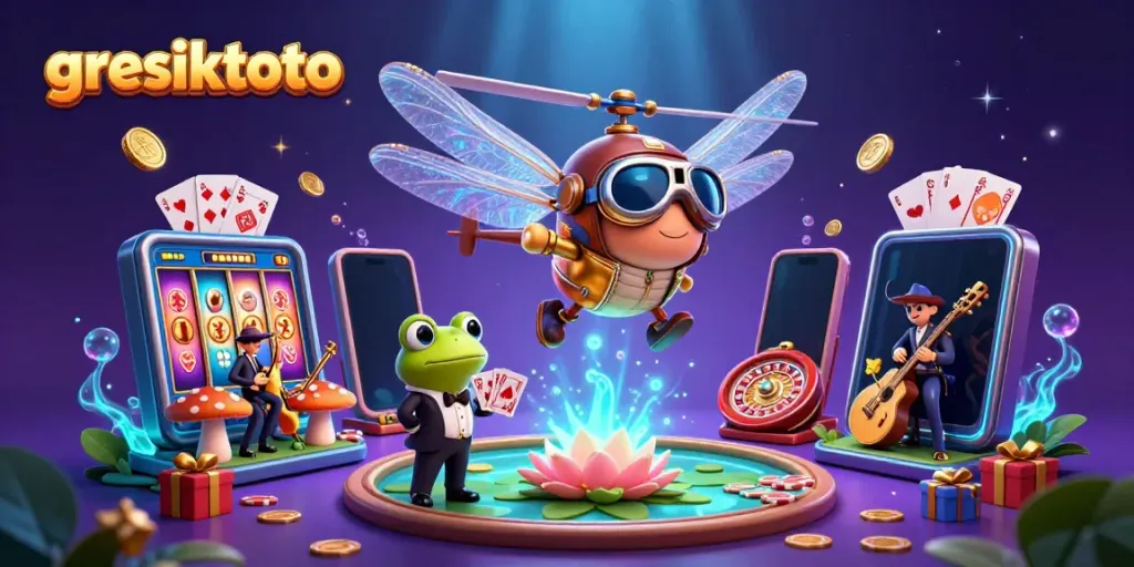 Permainan menarik di gresiktoto dengan dealer katak dan petunjuk game kelinci.