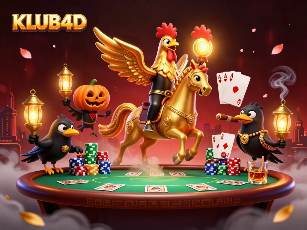 Menang bersama KLUB4D dalam permainan poker seru di kasino malam yang mistis.