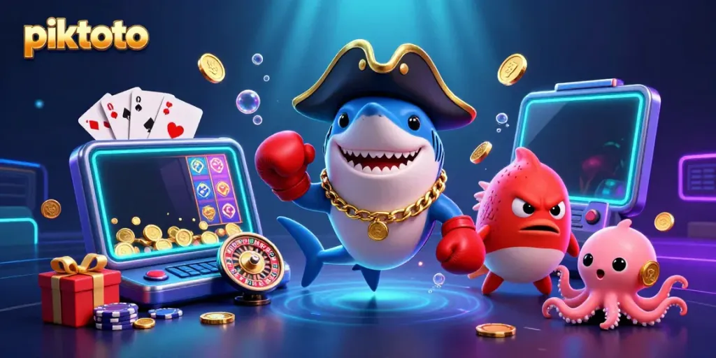 Piktoto captivates with vibrant 3D characters at play amidst dynamic casino elements.