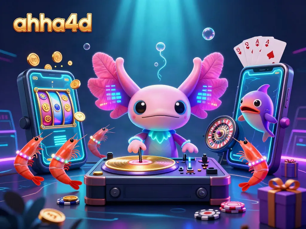 Engage with ahha4d's vibrant underwater casino world featuring animated characters and dynamic gaming elements.