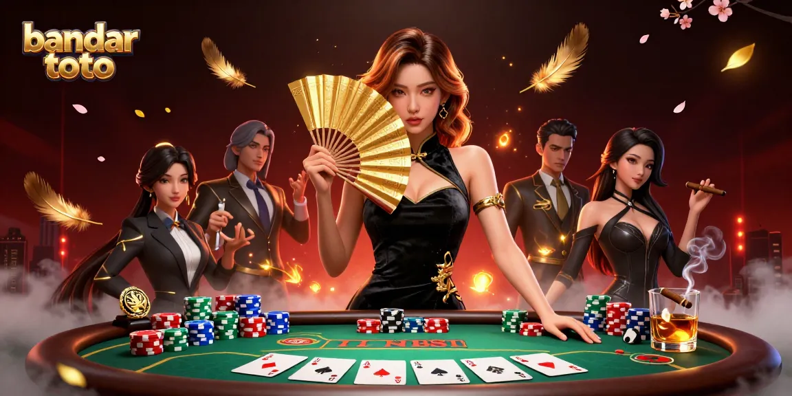 Play exhilarating poker at bandar toto with a stunning Asian beauty in a lavish casino scene