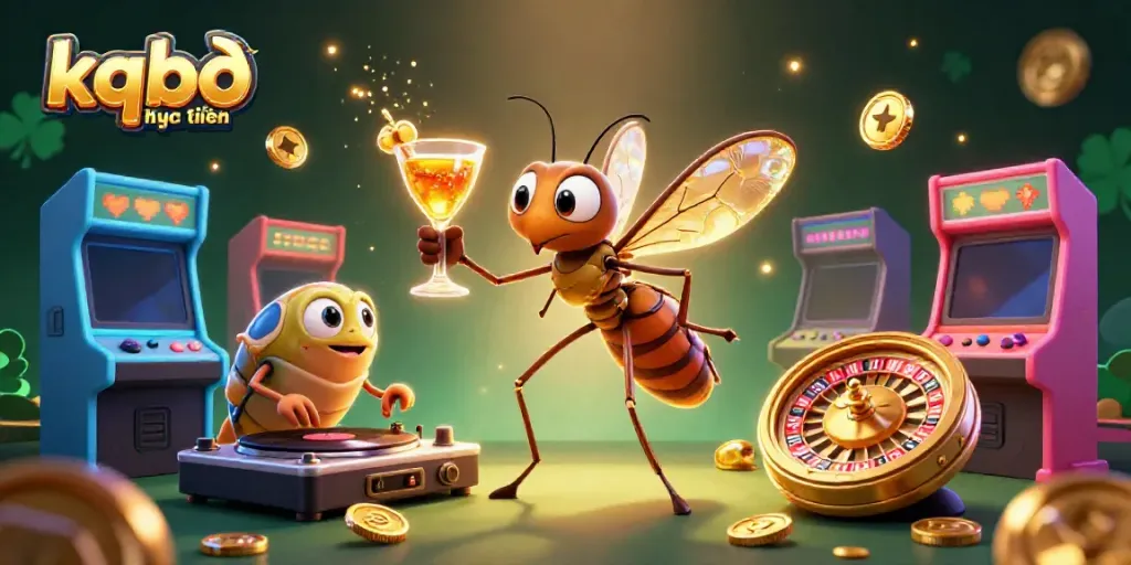 Experience kqbđ trực tuyến hôm nay with this vibrant 3D casino scene featuring dynamic characters and elements.