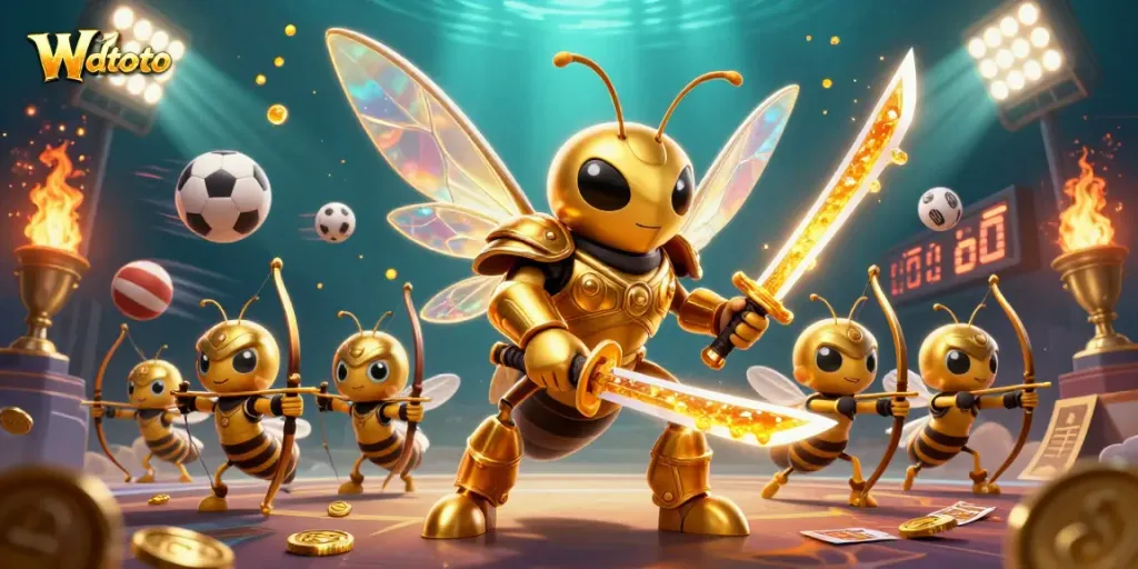 Wdtoto menawarkan aksi taruhan menarik dengan hornet emas bertema kasino dan elemen olahraga.