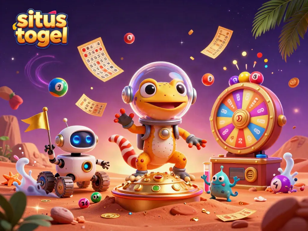 Join the fun with situs togel as a Martian gecko and robot discover a hidden casino!