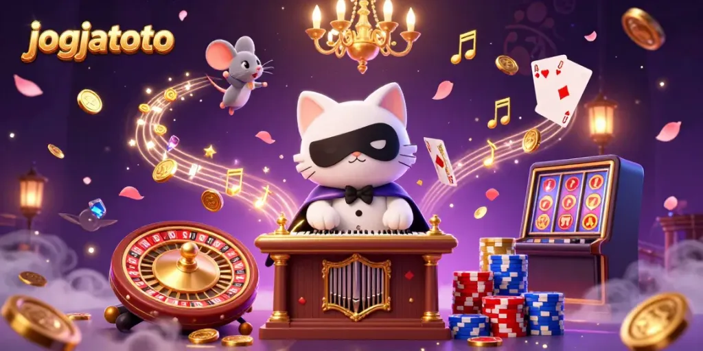 Experience thrilling gaming at jogjatoto with a casino scene filled with vivid characters and dynamic symbols.