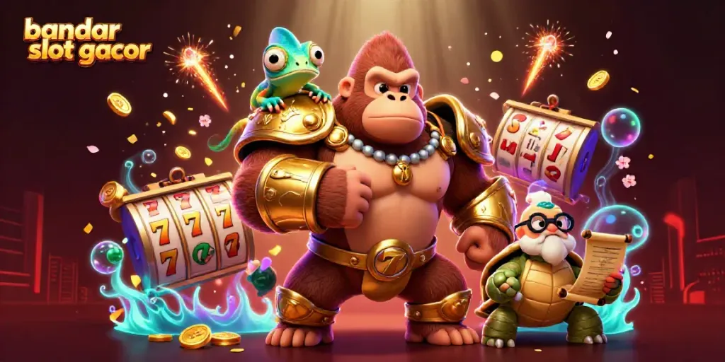 Menangkan jackpot di bandar slot gacor dengan simbol keberuntungan dan kemewahan kasino.