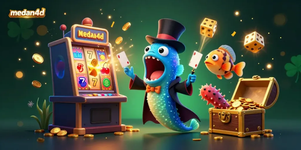 MEDAN4D menampilkan 3D deep-sea gulper eel dan tema jackpot yang mengesankan.