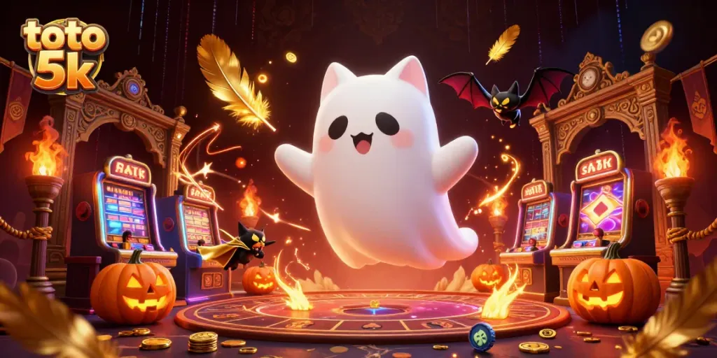 Engage with the thrilling atmosphere of toto 5k as a ghost cat navigates a haunted casino.
