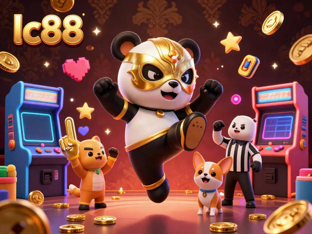 Experience thrilling casino action with lc88 featuring a panda wrestler and lively chihuahua referee.