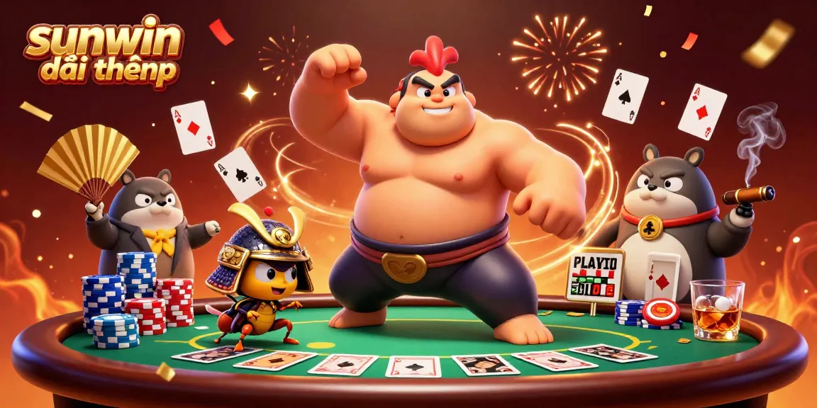 Experience sunwin đổi thưởng with fierce characters and exciting gambling elements in a vibrant casino scene.