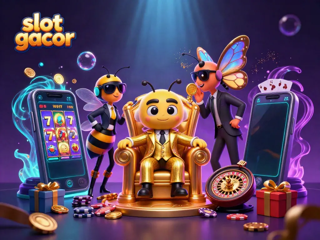 Menangkan slot gacor dengan bumblebee bos kartun di antara elemen kasino di gelanggang suar ajaib.