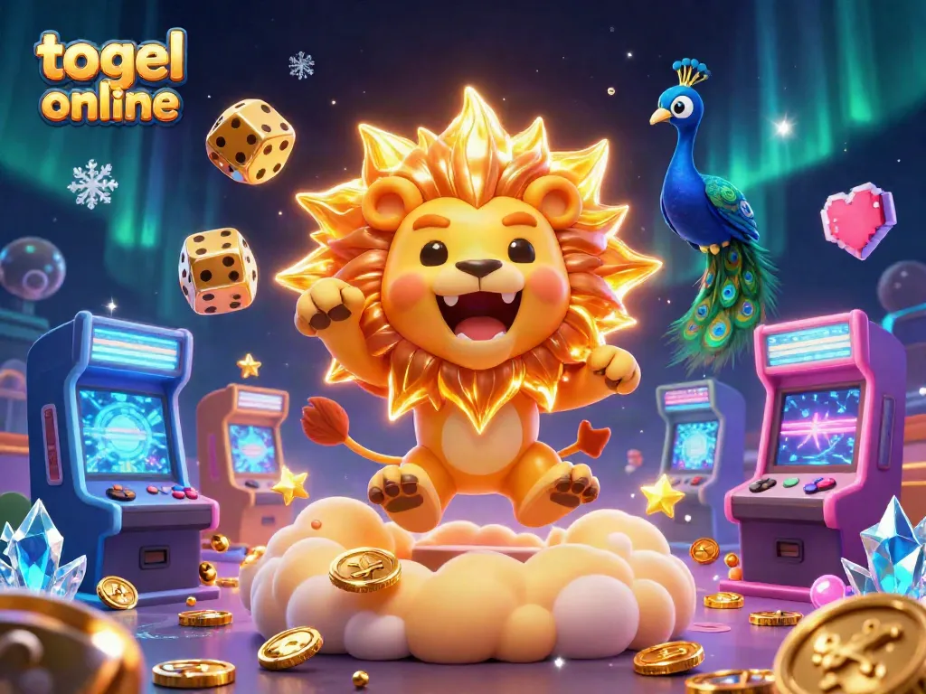 Menang togel online dengan elemen visual menarik dari ilustrasi 3D dinamis yang kaya detail.