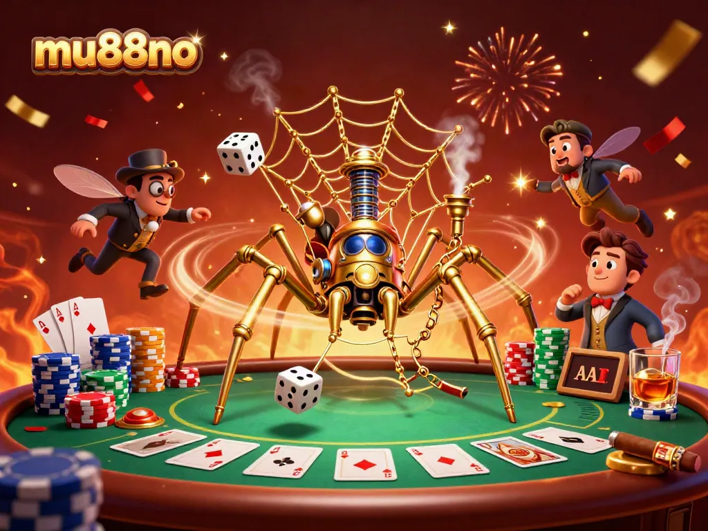 Experience thrilling gameplay at mu88no with captivating steampunk-themed casino art.