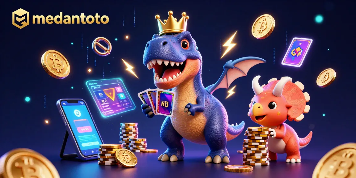 Medantoto menawarkan pengalaman bermain kasino virtual dengan Dinosaurus lucu dan chip emas berkilau.