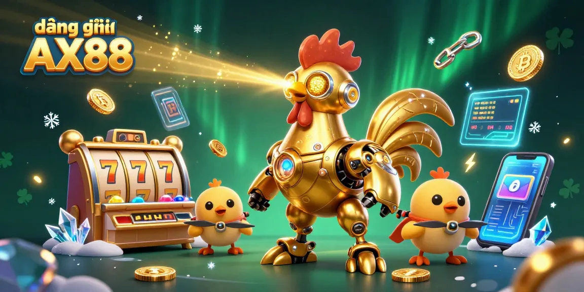 Join the excitement at đăng ký AX88 with a vibrant casino-themed illustration showcasing rich visuals and playful characters.
