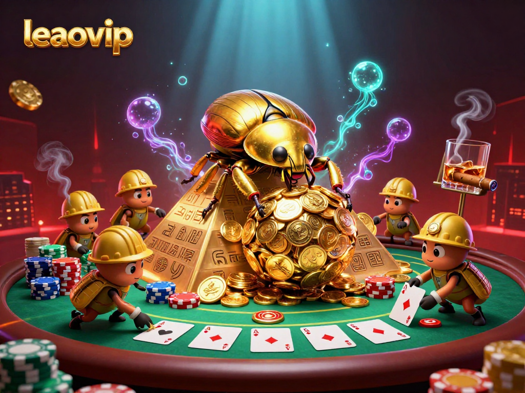 Play exciting table games at leaovip, featuring unique characters and vibrant casino elements.