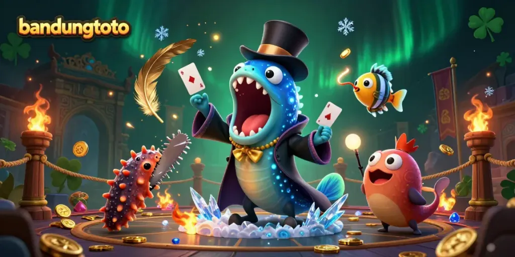 Engage with bandungtoto's thrilling gambling scene featuring magical sea creatures and casino elements.