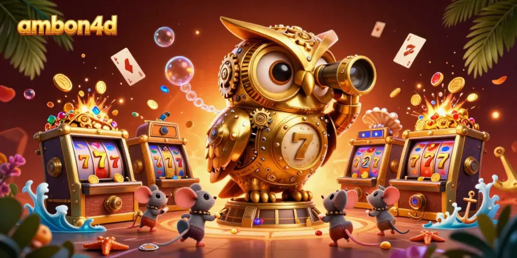 Immerse in the thrill of ambon4d’s casino experience with vibrant characters and rich gaming elements.