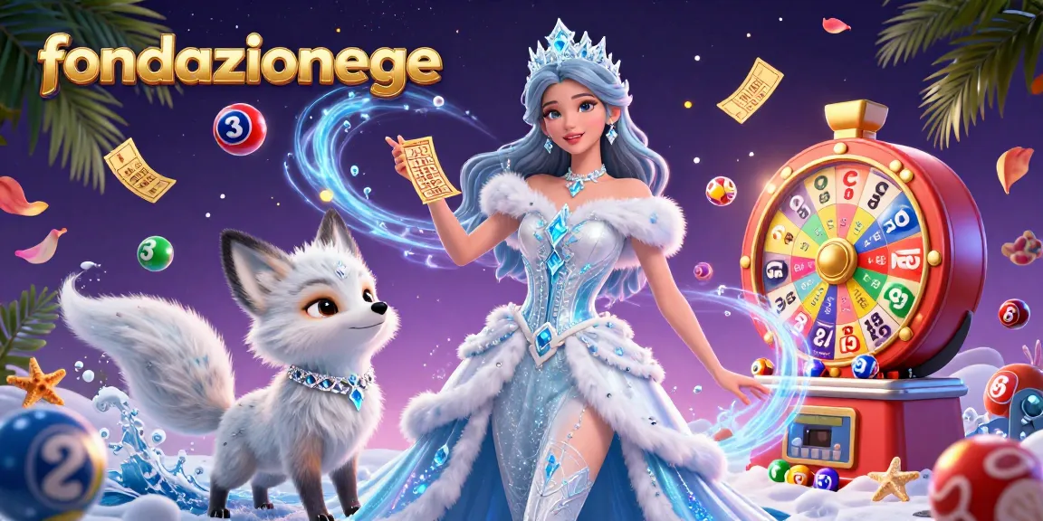 Experience thrilling lottery action at fondazionege with vibrant colorful elements and a stunning ice queen.