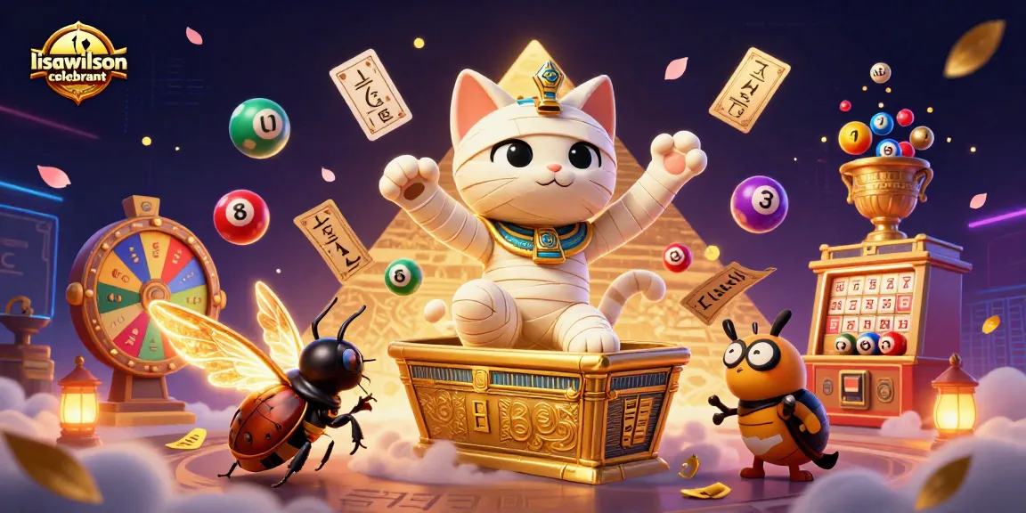 Lisawilsoncelebrant menghadirkan suasana permainan dengan mumi kucing 3D dan elemen lotere warna-warni.